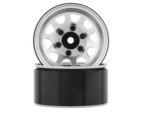 SSD RC D Hole 1.55” Steel Beadlock Crawler Wheels (Silver) (2) - SSD00486
