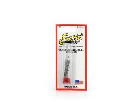 Excel Drill Bit Assorted, #52-70 (12), carded - EXL55521