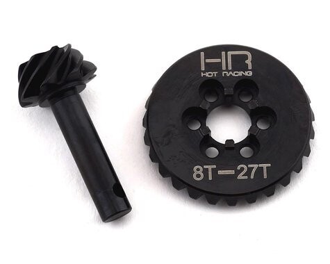 Hot Racing SCX10 II AR44 HD Steel Overdrive 6-Bolt Bevel Gear Set (27T/8T) - scxt9278