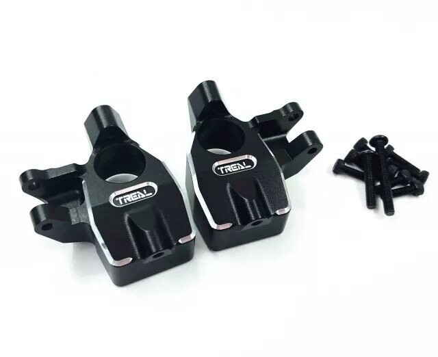 Treal Front Inner Portal Covers Steering Knuckles Aluminum 7075 for Axial Capra UTB/SCX10 III black - x002ozwzan