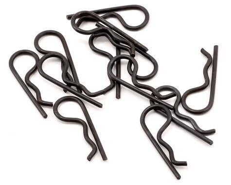 Team Losi Racing Body Clips (Black) (12) - TLR8202