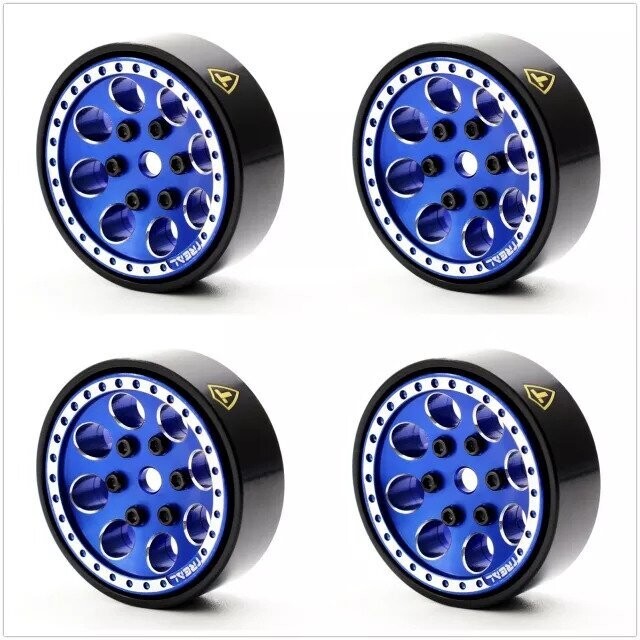Treal 1.0 Beadlock Wheels(4P-Set) for Axial SCX24 1/24 Crawler Brass Ring Weighted 22g red - x002xyoqr5 - x002xyoqr5