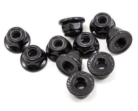 Axial 4mm Serrated Nylon Lock Nut (Black) (10) - ax31250/ axic3150