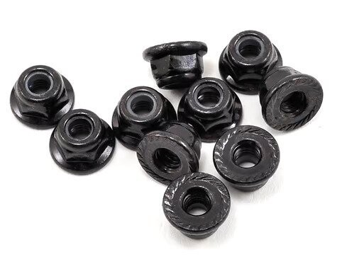 Axial 4mm Serrated Nylon Lock Nut (Black) (10) - axic3150