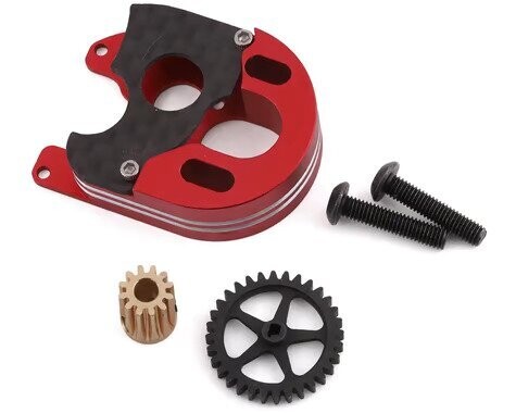 Furitek SCX24 Brushless Gearing Conversion Set (CNC Motor Mount, Spur, &amp; Pinion Gear) - fur-2078