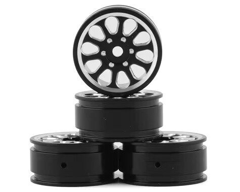 Samix SCX24 Aluminum 1.0&quot; Wheel Set (Black) (4) - SCX24-6069-BK
