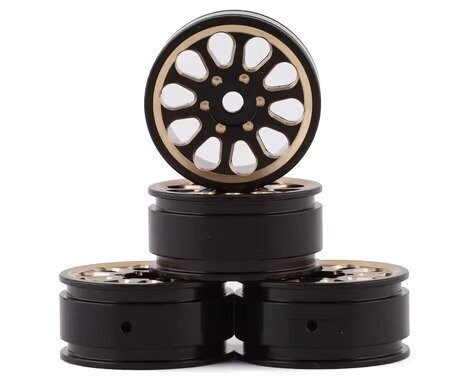 Samix SCX24 Brass 1.0" Wheel Set (Black) (4) - SCX24-4069