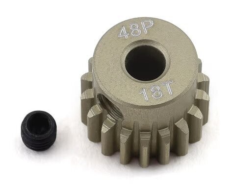 ProTek RC 48P Lightweight Hard Anodized Aluminum Pinion Gear (3.17mm Bore) (18T) - PTK-8605