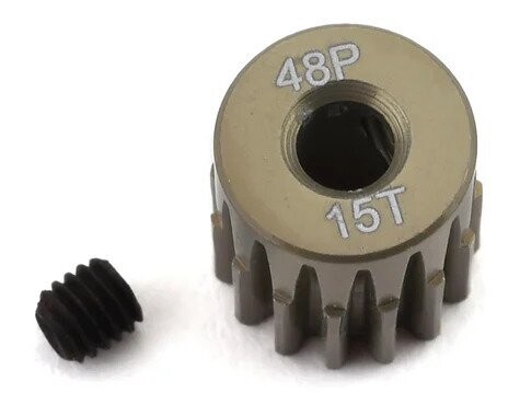 ProTek RC 48P Lightweight Hard Anodized Aluminum Pinion Gear (3.17mm Bore) (15T) - PTK-8602