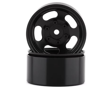 SSD RC Slot 1.55” Steel Beadlock Crawler Wheels (Black) (2) - SSD00478