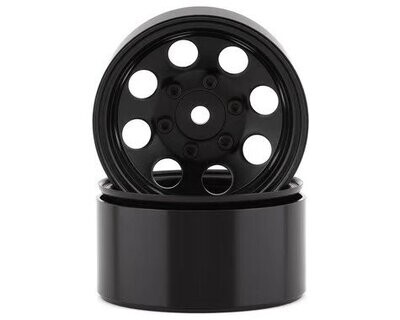 SSD RC 8 Hole 1.55” Steel Beadlock Crawler Wheels (Black) (2) - SSD00484
