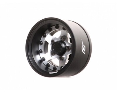 BOOM RACING ProBuild™ 1.55" SV5 Adjustable Offset Aluminum Beadlock Wheels (2) Matte Black/Flat Silver - BRPB15503MBKRS