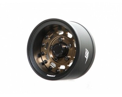 BOOM RACING ProBuild™ 1.55" MAG10 Adjustable Offset Aluminum Beadlock Wheels (2) Matte Black/Bronze - BRPB15504MBKBZ