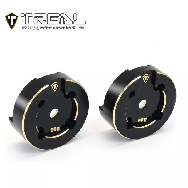 TREAL UTB18 Capra Brass Outer Portal Covers Set (2) CNC Machined Heavy Weight Upgrades-Black - x003iliqmn