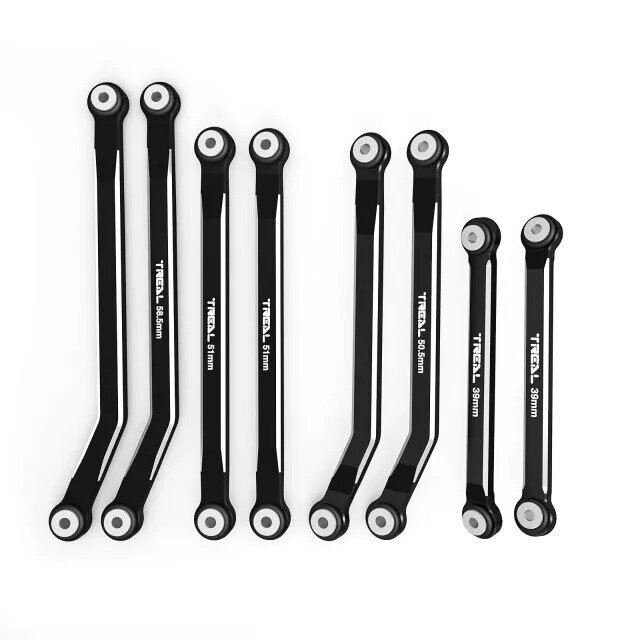 TREAL SCX24 High Clearance Links C10 Bronco 4-Links Design (8pcs) Alu# 7075 for Axial SCX24 C-10 AXI00001 JLU AXI00002 Bronco AXI00006 - x003ae31g7