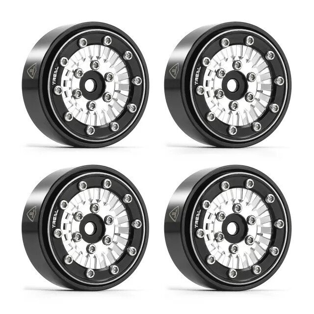 TREAL SCX24 Wheels 1.0&#39;&#39; Beadlock Wheels(4P) for 1/24 Micro RC SCX24 Bronco Gladiator C10 Deadbolt -Type C - x0039cqv8r