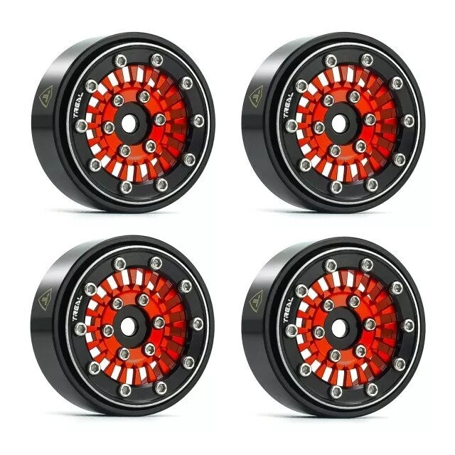 TREAL SCX24 Wheels 1.0&#39;&#39; Beadlock Wheels(4P) for 1/24 Micro RC SCX24 Bronco Gladiator C10 Deadbolt -Type C - x003932qm1