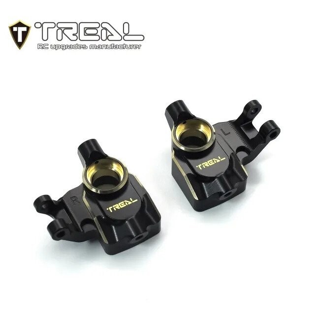 TREAL UTB18 Capra Brass Front Steering Knuckles Inner Portal Covers Set (2P) 35.8g/pc Heavy Weight Upgrades-Black - x003kjy4xn