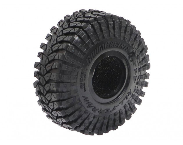 Boom Racing 1.0&quot; TPD All-Terrain RC Tire GEKKO Black 59x18.7mm Open Cell Foams (2) - BRTR1-T59BKD