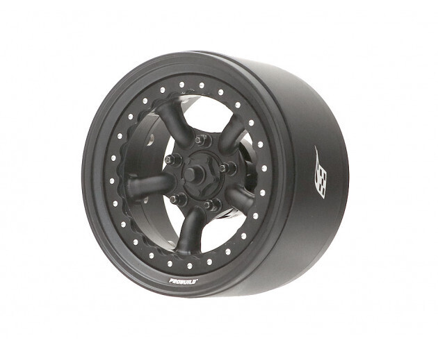 Boom Racing ProBuild™ 1.9&quot; Spectre Adjustable Offset Aluminum Beadlock Wheels (2) Matte Black/Matte Black - BRPB051MBKMBK