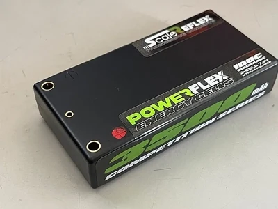 Scale Reflex GREEN – REFLEX SHORTY LIPO 7.4v 2S 3500mah 100C Lipo Battery (W Cable 4.0mm Bullet To Deans) – 136g / 18.5mm Thick (GROUND SHIPPING ONLY) - 3500-GRN
