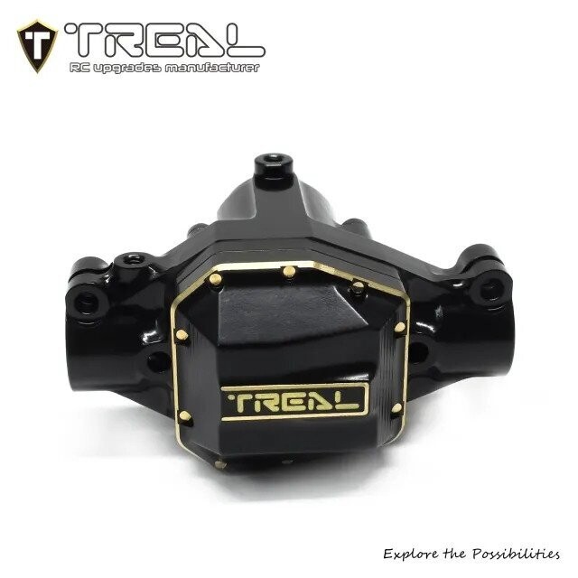 TREAL SCX10 Pro Brass Front Axle Center 3rd Member Housing w Diff Cover Heavy Weight Upgrades Compatible with Axial 1/10th SCX10 PRO Comp Kit - X003TMB0NX