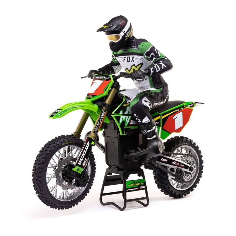 Losi 1/4 Promoto-MX Motorcycle RTR with Battery and Charger, Pro Circuit (Green) - LOS06002