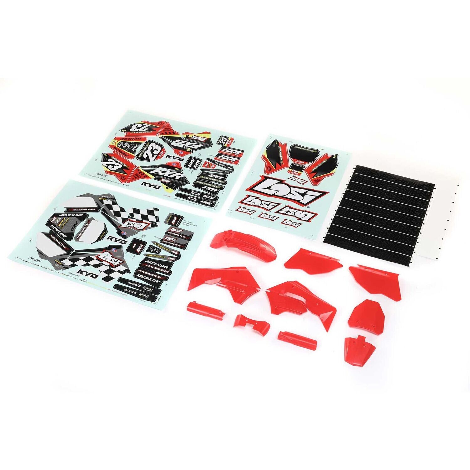 Losi Red Plastics with Wraps: Promoto-MX -LOS260000