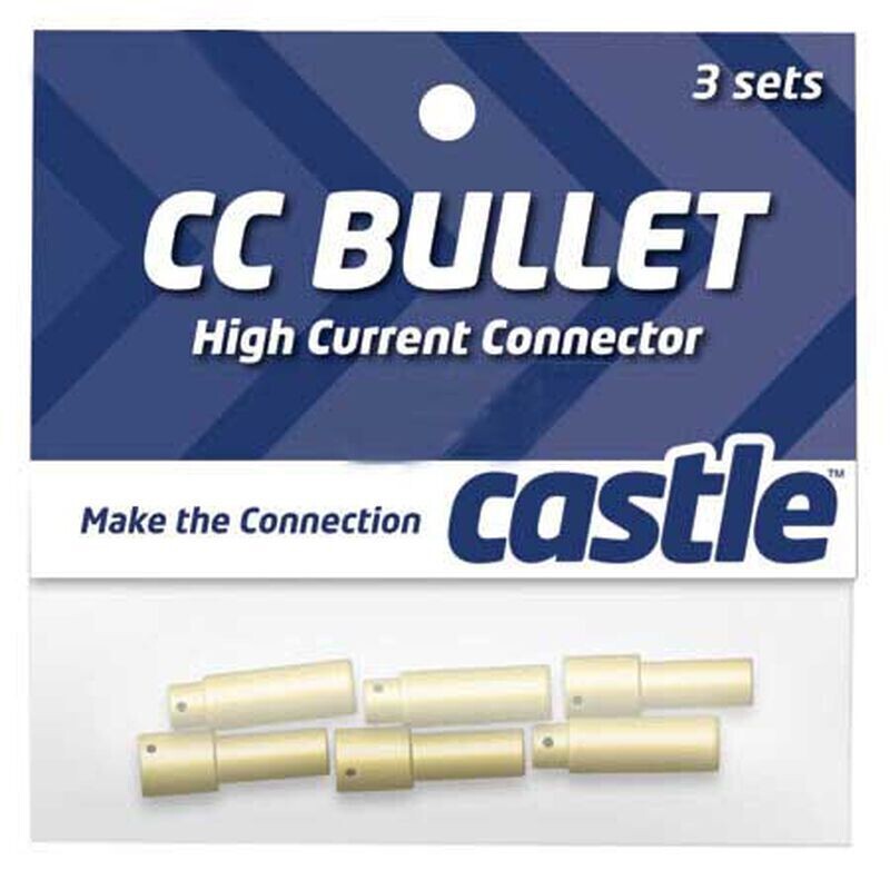 Castle Creations High Current Connector: 4mm Bullet Set (3) - ccbullet hcc 4mm
