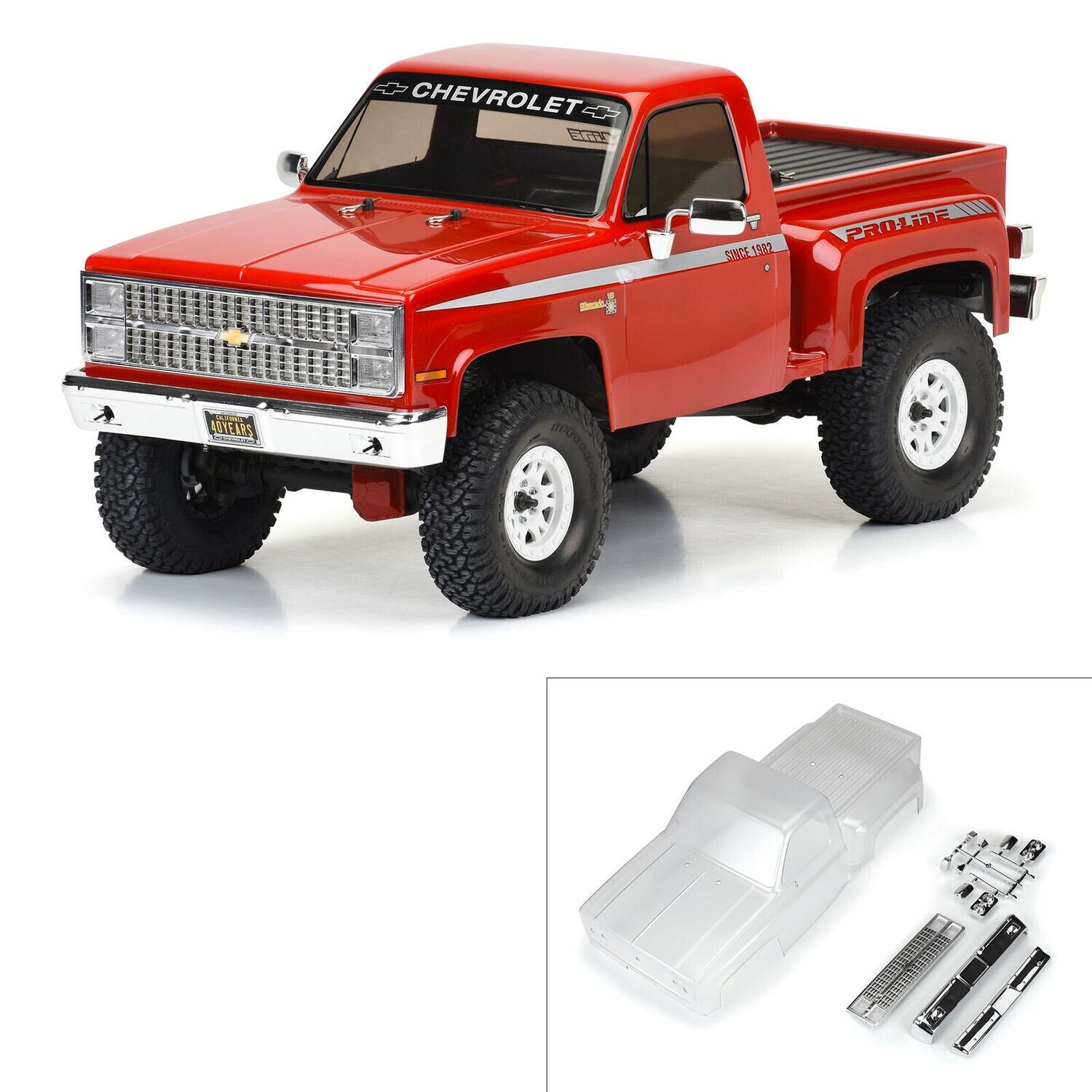 Pro-Line 1982 Chevy K-10 Clear Body Set with Scale Molded Accesories - PRO3600-00