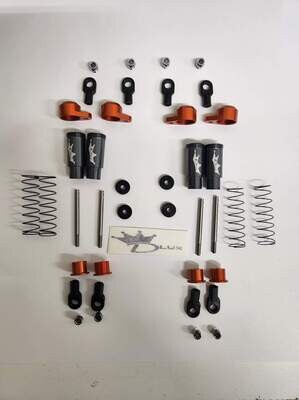 Dlux Mini Capra Shock Set(4), Fits Axial UTB18 Body: Black, Cap: Black (Unassembled) - Dlux- UTB18 Shock Black