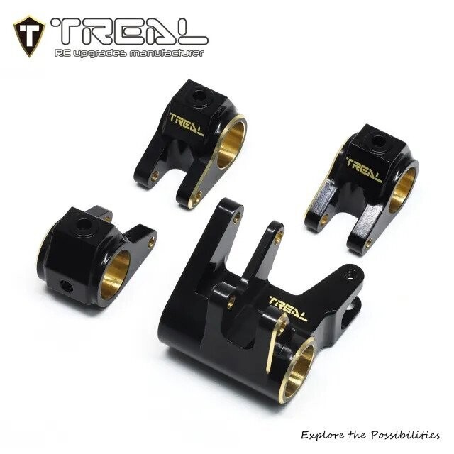 TREAL Brass Axle Tube Link Mount Set Shocks Mounts (4) Weight Upgrades for 1/10 SCX10 PRO - X003WOOALH