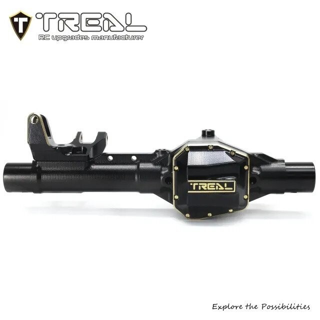 TREAL SCX10 Pro Aluminum 7075 Front Axle Housing w Tubes Brass Diff Cover Upgrades for Axial 1/10th SCX10 PRO Comp Kit - X003WTU5U7