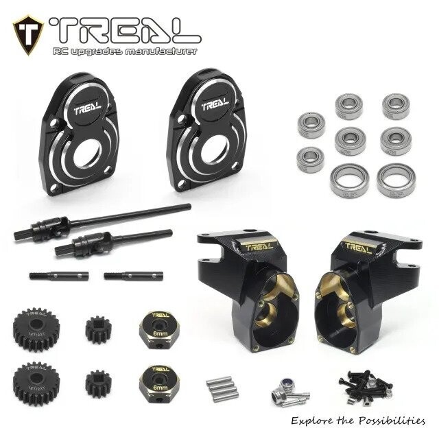 TREAL SCX10 Pro Front Axle Portals Kit Complete Set w CVD shafts for Axial SCX10 PRO Comp Kit DIY High Clearance Upgrades - X003YCF917