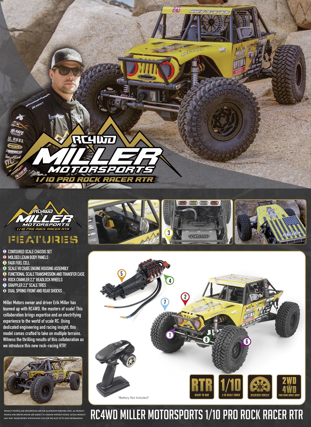 RC4WD Miller Motorsports 1/10 Pro Rock Racer RTR - Z-RTR0061