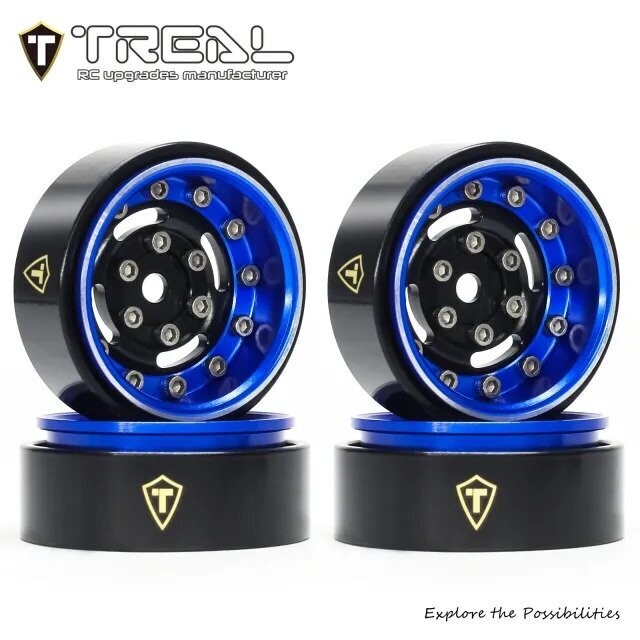 TREAL 1.0 Beadlock Wheels Deep Dish Rims (4P) for SCX24 AX24 FCX24 TRX4M 1/24 1/18 Crawler Car-Type F - X003Z3JITJ