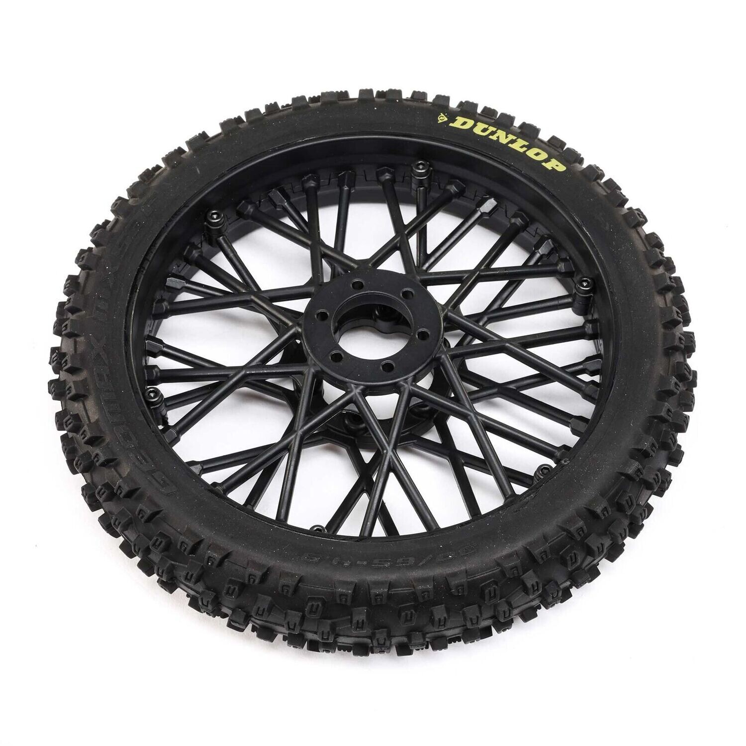 Losi Dunlop MX53 Front Tire Mounted, Black: Promoto-MX - LOS46004