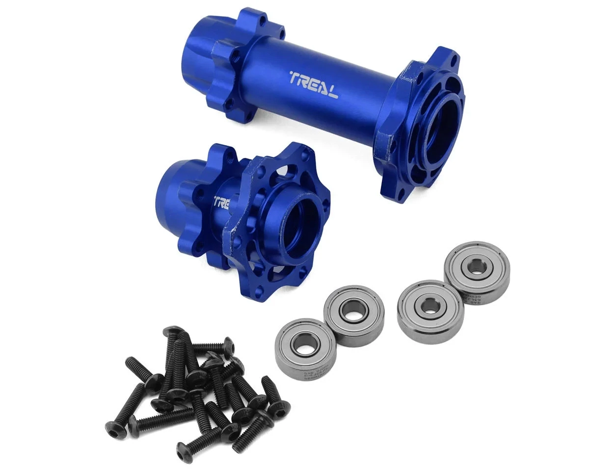 Treal Promoto CNC Aluminum Front &amp; Rear Hub Set (Blue) - X003XAZJCT