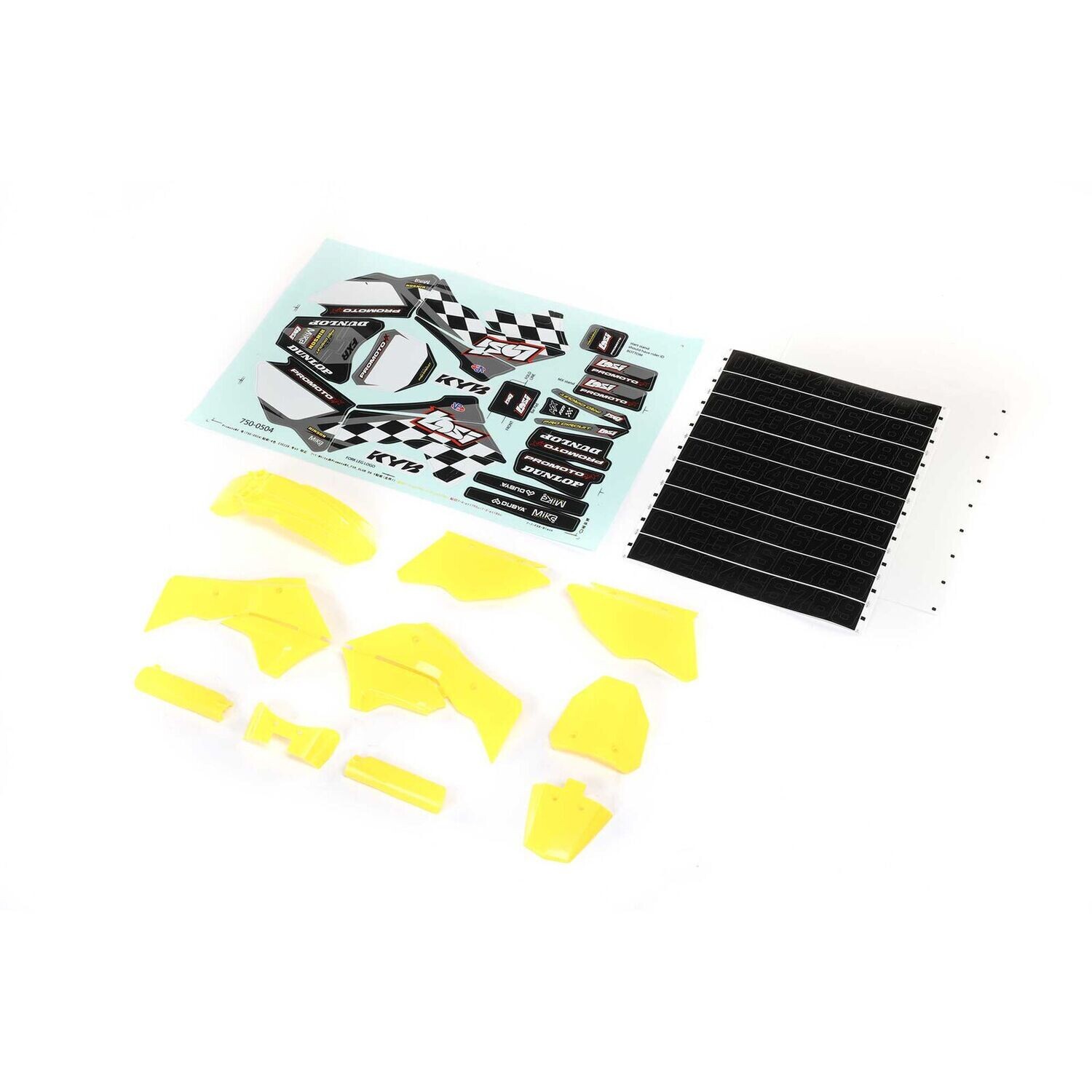 Losi Yellow Plastics with Wraps: Promoto-MX -  LOS260003
