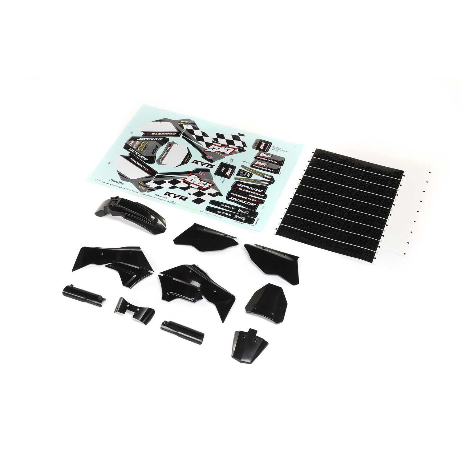 Losi Black Plastics with Wraps: Promoto-MX - LOS260006
