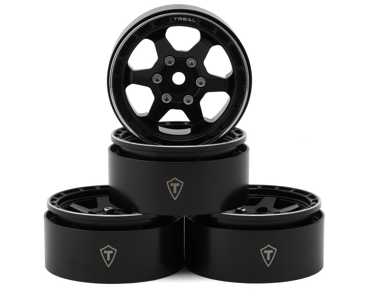 Treal Type H 1.9&quot; 6-Spoke Beadlock Wheels (Black) (4) - X0037KUBK5