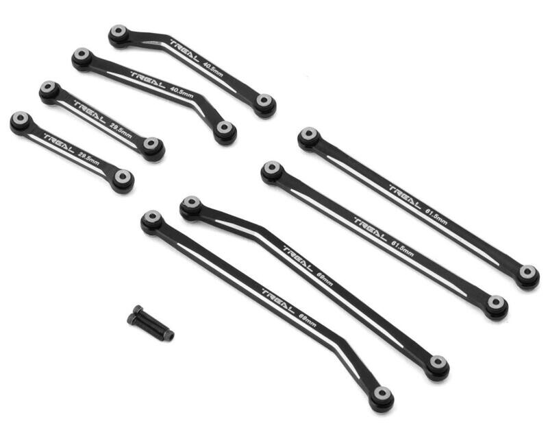 Treal Axial SCX24 Aluminum High Clearance 4-Link Set (Black) (8) (Deadbolt) - X003AGWSO3 Treal Axial SCX24 Aluminum High Clearance 4-Link Set (Black) (8) (Deadbolt) - X003AGWSO3