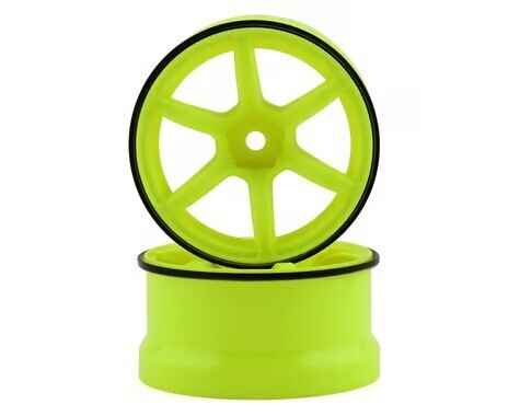 Yokomo 12mm Hex Racing Performer High Traction RWD Drift Wheels (Yellow) (2) (6mm Offset) - 6313Y6A