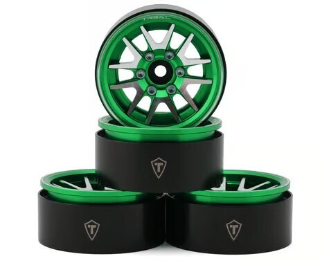 Treal Type L 1.9&quot; V-Spoke Beadlock Wheels (Green) (4) x003jchwhv