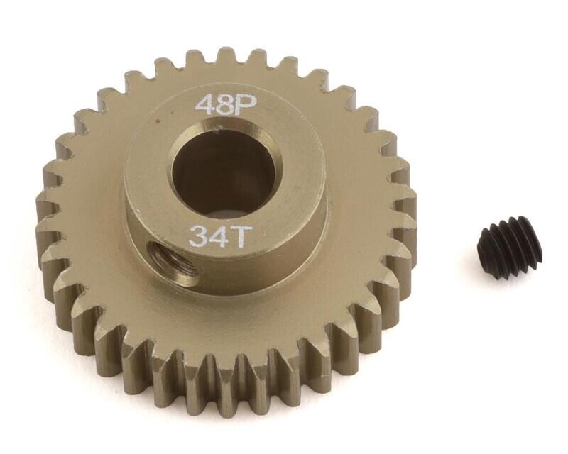 ProTek RC 48P Lightweight Hard Anodized Aluminum Pinion Gear (5.0mm Bore) (34T) - PTK-8654