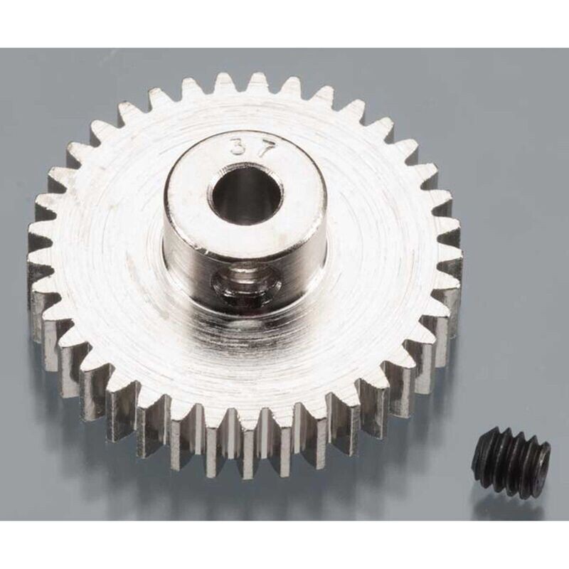 Robinson Racing Nickel-Plated 48 Pitch Pinion Gear, 37T - RRP1037 Robinson Racing Nickel-Plated 48 Pitch Pinion Gear, 37T - RRP1037