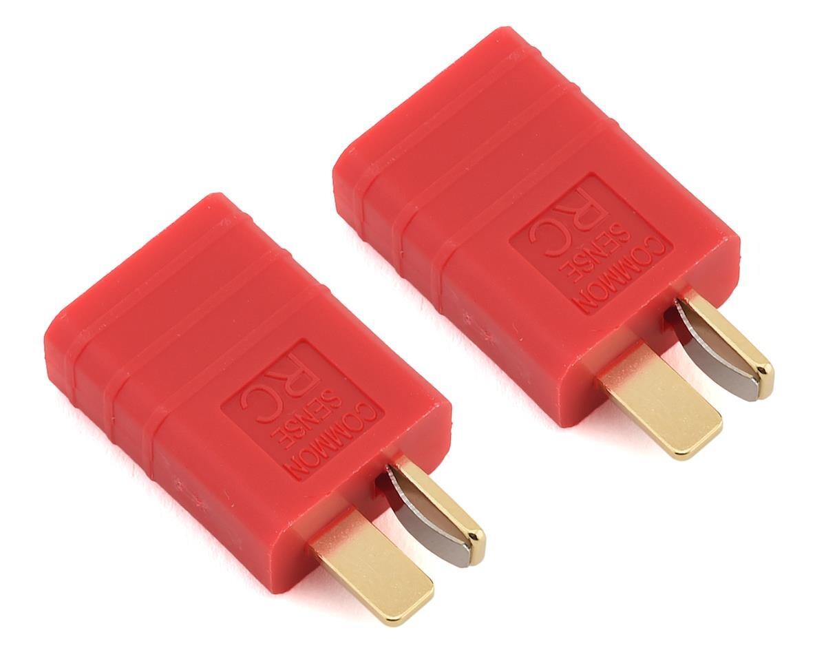 Common Sense RC One Piece Adapter Plug (T-Style Male to Traxxas Female) (2) - CSDTFDM-2PK
