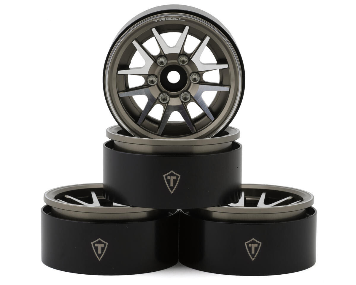 Treal Type L 1.9&quot; V-Spoke Beadlock Wheels (Black) (4) - X003JC1RNV