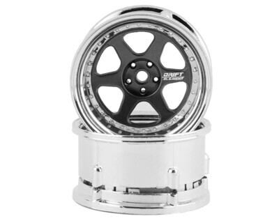 DS Racing Drift Element 6 Spoke Drift Wheels (Gunmetal Chrome) (Adjustable Offset) w/12mm Hex - DSC-DE-219