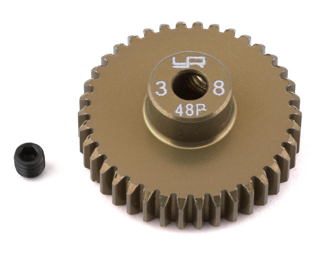 Yeah Racing 48P Hard Coated Aluminum Pinion Gear (38T) - YEA-MG-48038